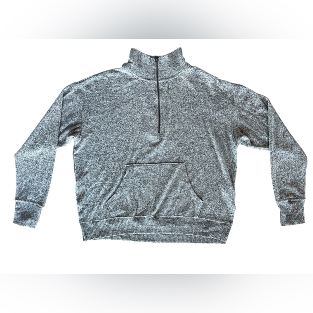 Aerie Gray Zip-Up‎ Soft Cozy Sweater size S